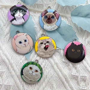 Jewelry Making Diy - 10pcs cartoon animal cat enamel jewelry