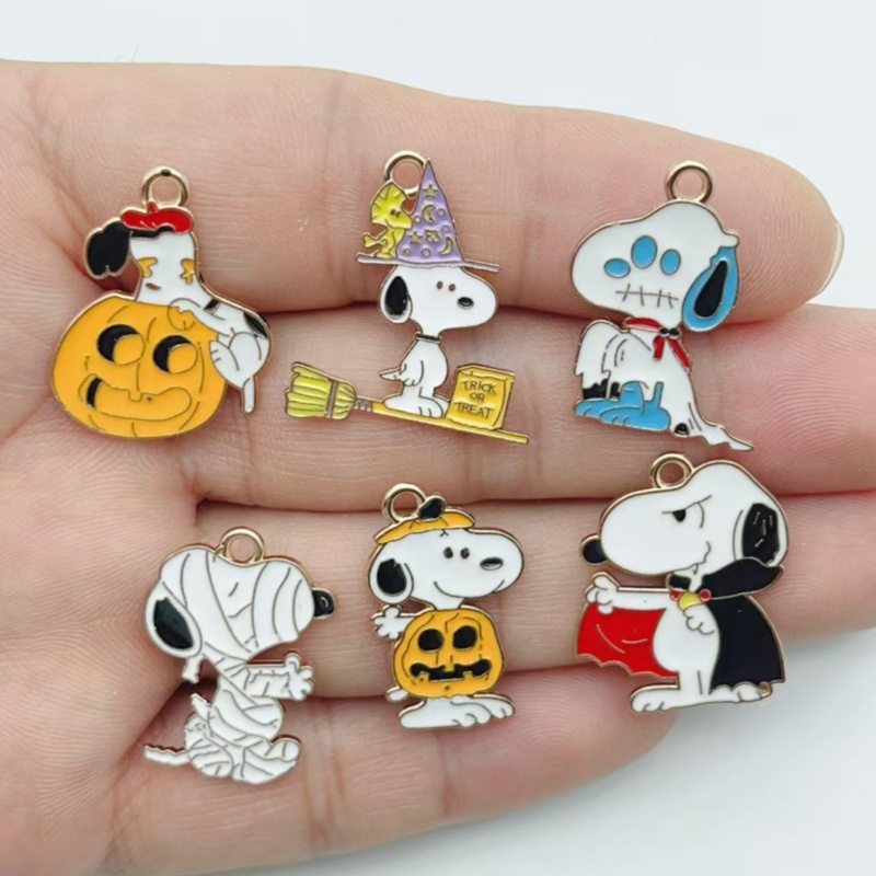 Jewelry Making Diy - 10Pcs Cute Halloween Cartoon Puppy Alloy