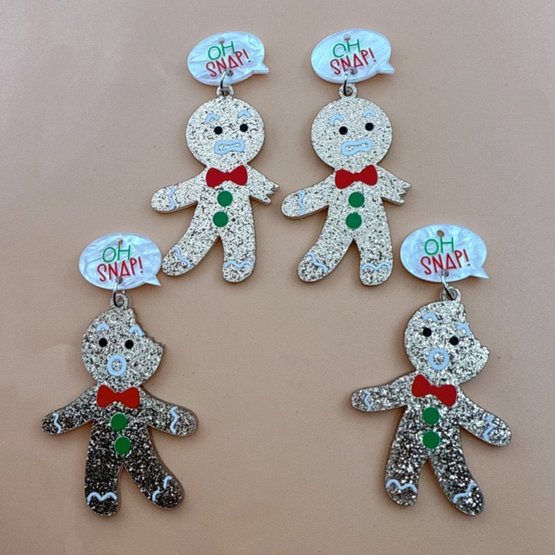 Jewelry Making Diy - 10pcs Cute Christmas Gingerbread Man Pendant,