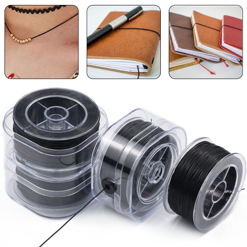 Jewelry Making Yarn - 0.5-1mm Black Elastic Crystal Thread Cords