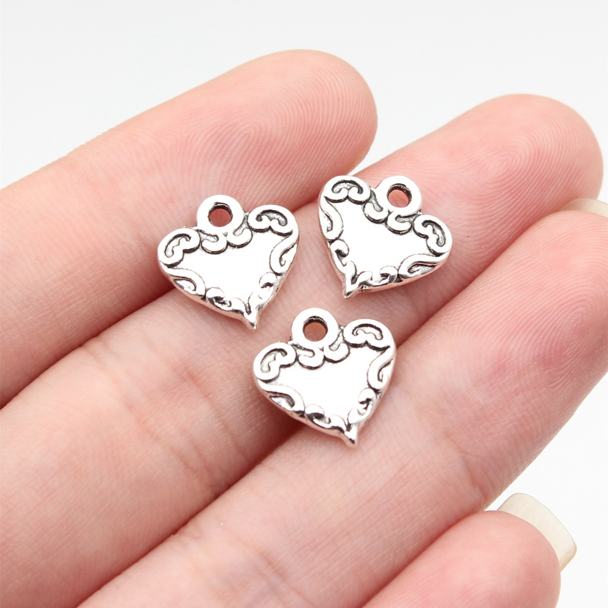 Jewelry Making For Couples - Grid Heart Couple Wedding Charm Pendant