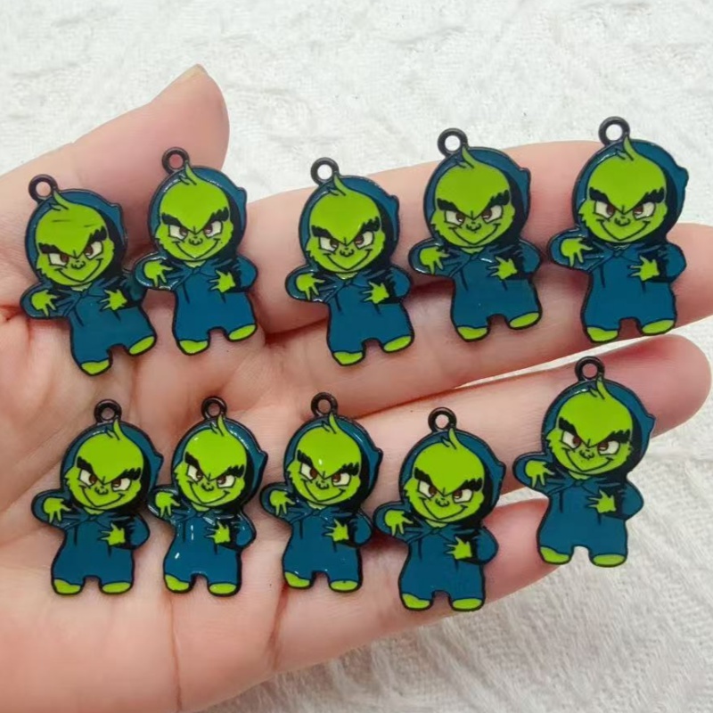Jewelry Making Diy - 10pcs alloy drip oil cartoon Christmas