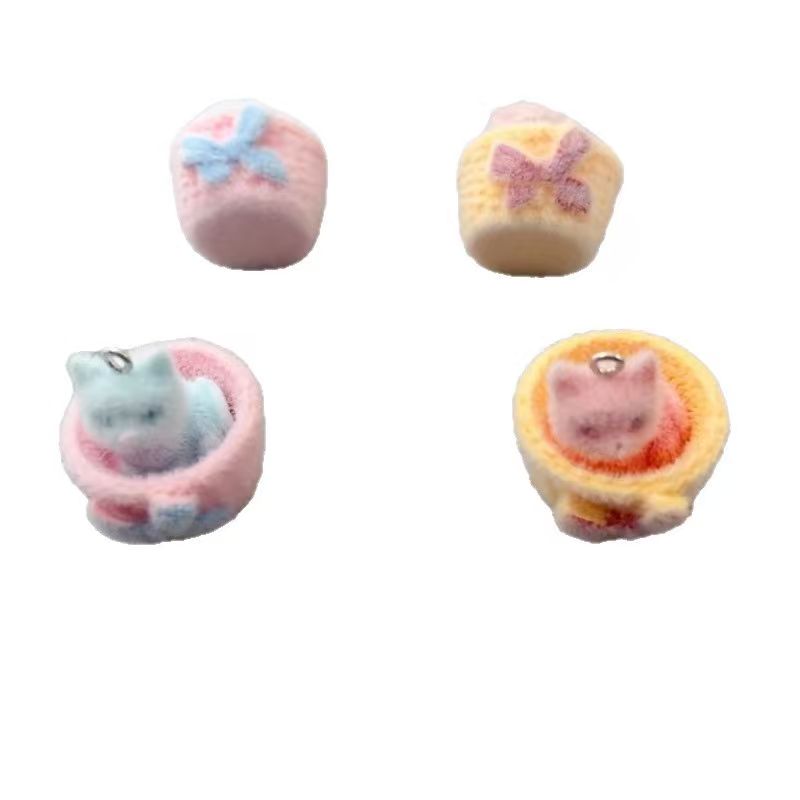 4pcs 3D plush resin cat pendan - огляд і ціна Jewelry Making Diy