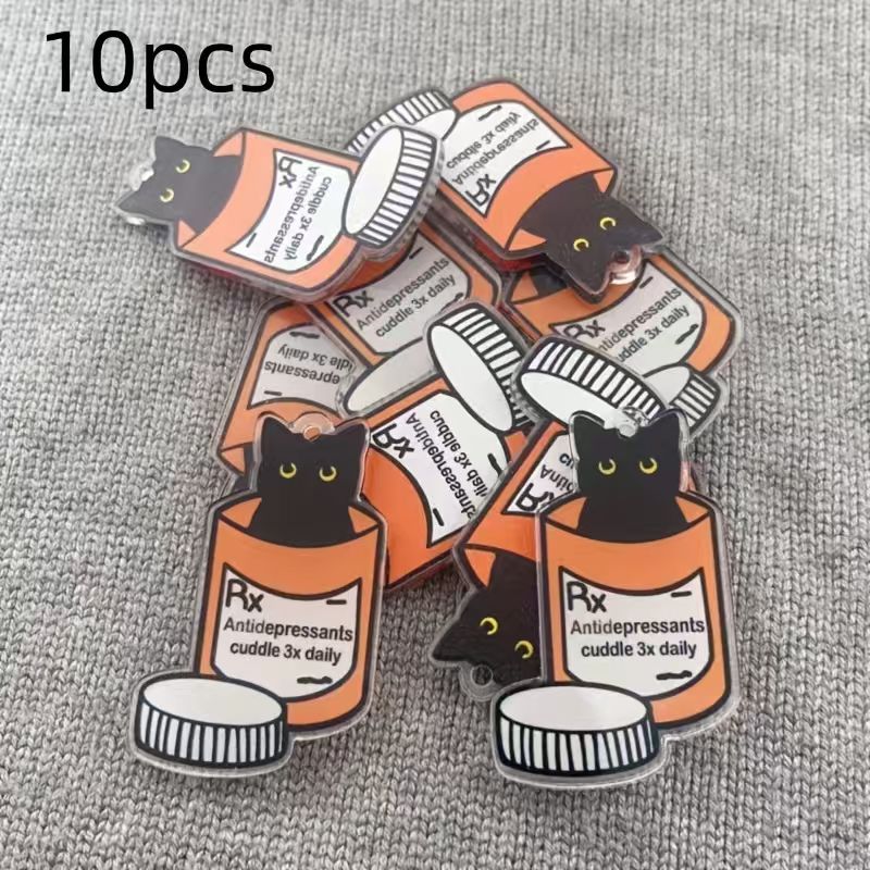10pcs acrylic medicine cat pen - огляд і ціна Jewelry Making Diy