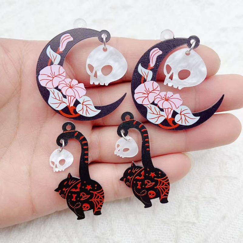 10pcs Halloween Acrylic Ghost  - огляд і ціна Jewelry Making Diy