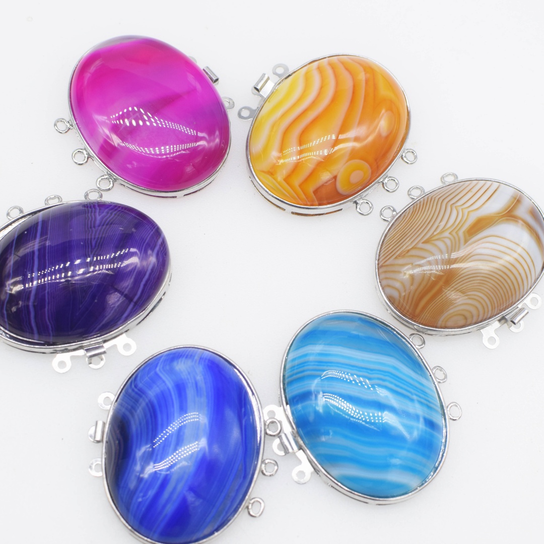 1Piece Multicolor Agate Flat O - огляд і ціна Jewelry Making Stones