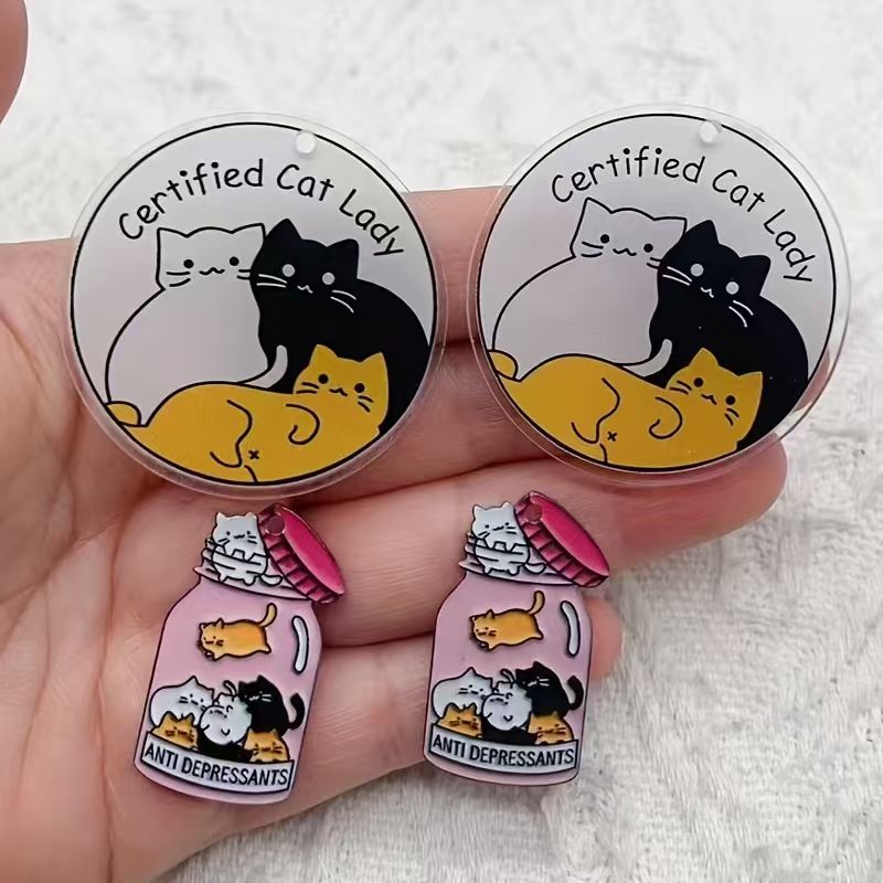10pcs acrylic cute cat pendant - огляд і ціна Jewelry Making Diy
