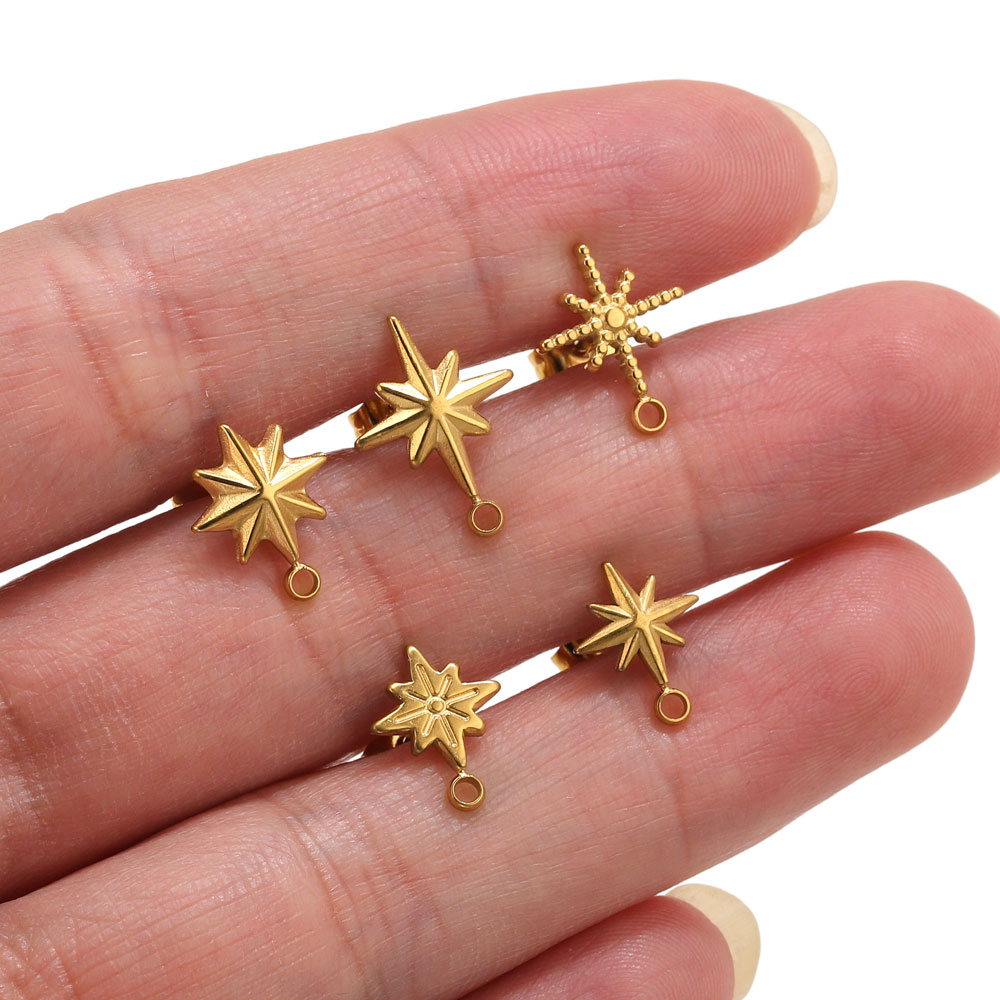 6pcs Stainless Steel Star Earr - огляд і ціна Jewelry Making Workshops