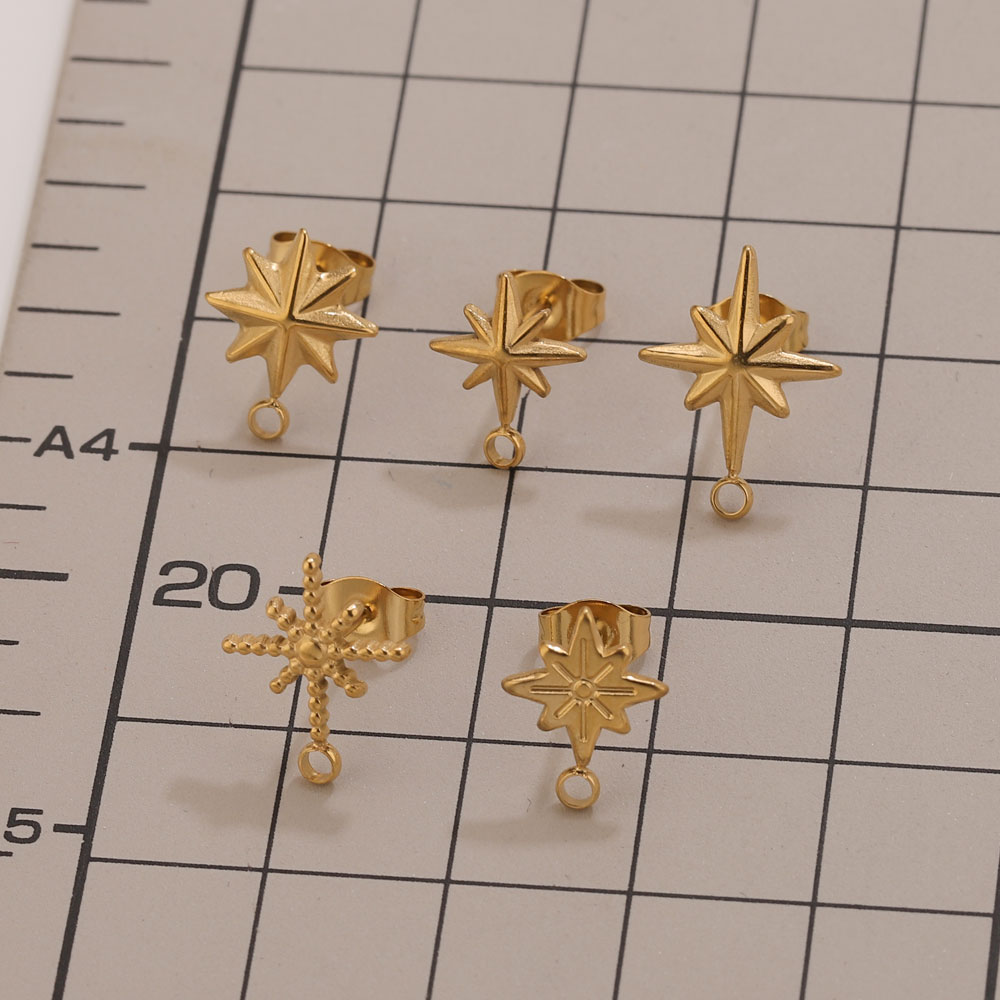 6pcs Stainless Steel Star Earr - огляд і ціна Jewelry Making Workshops