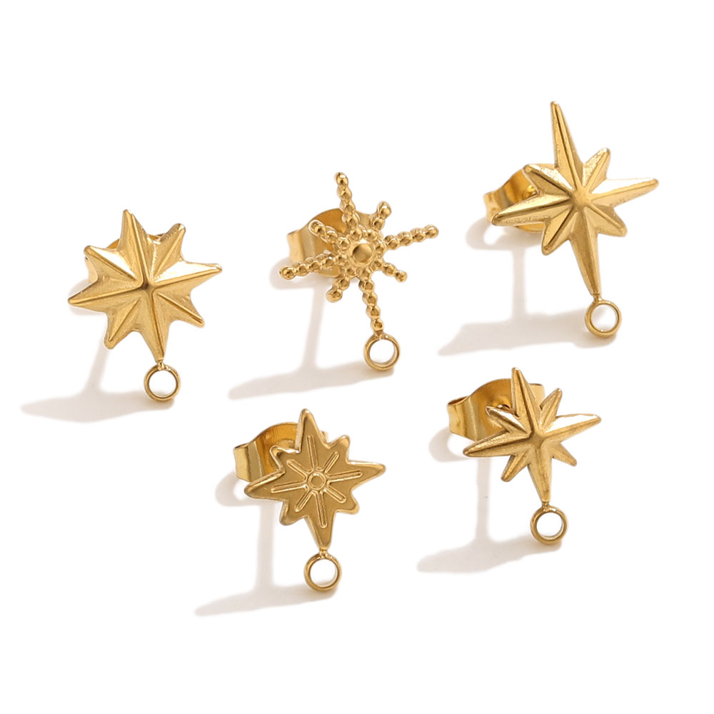 6pcs Stainless Steel Star Earr - огляд і ціна Jewelry Making Workshops