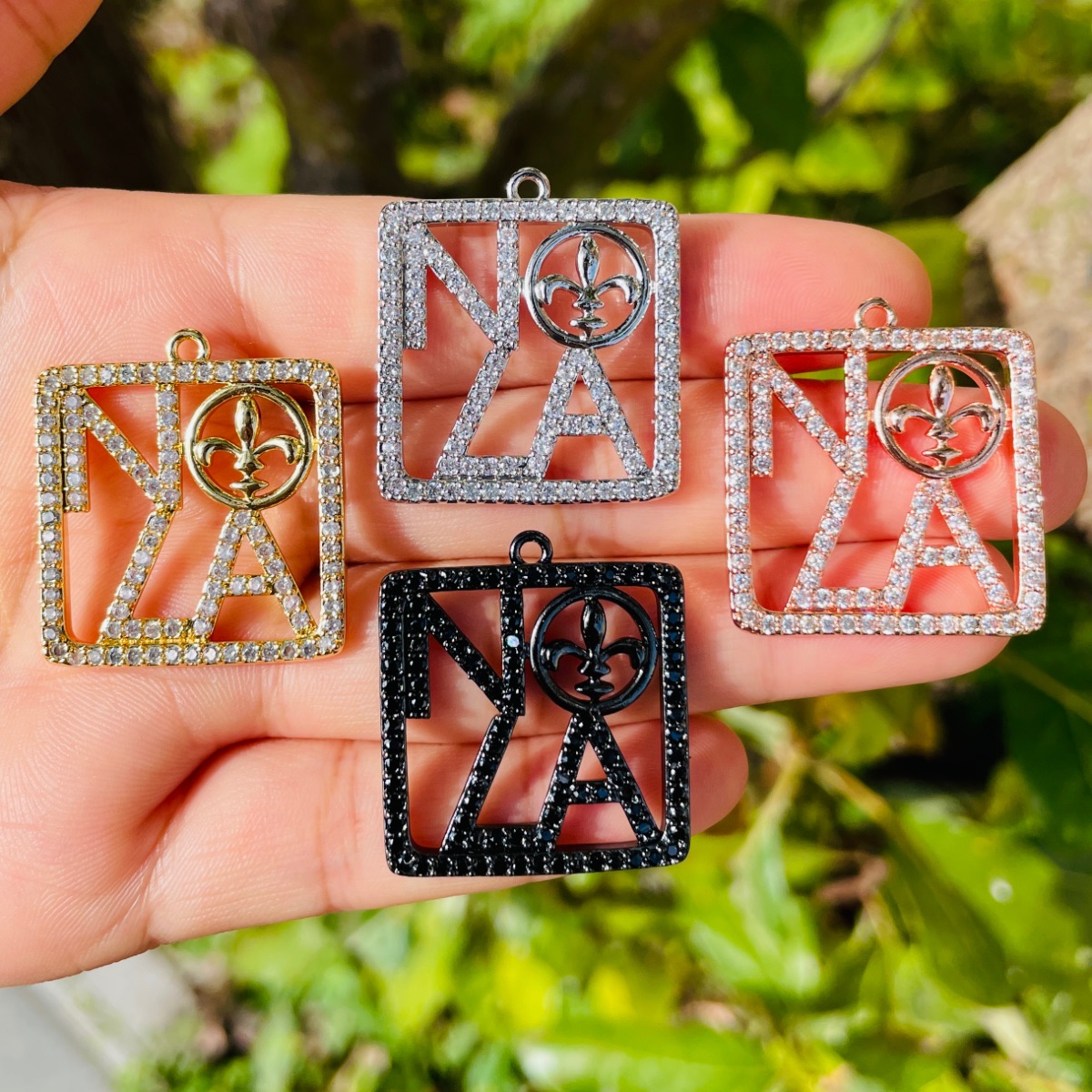 5pcs Zirconia Pave NOLA Fleur  - огляд і ціна Jewelry Making New Orleans