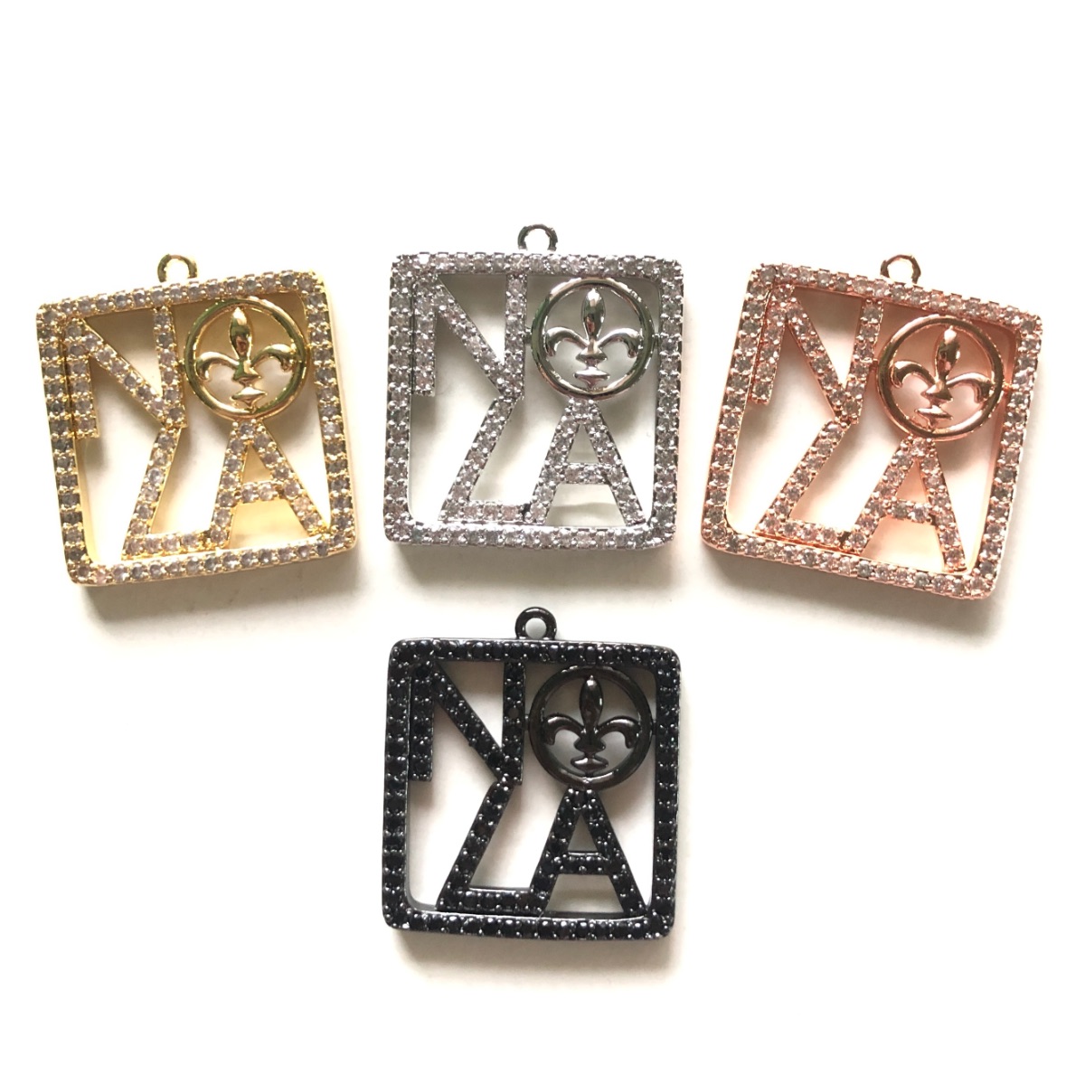 5pcs Zirconia Pave NOLA Fleur  - огляд і ціна Jewelry Making New Orleans
