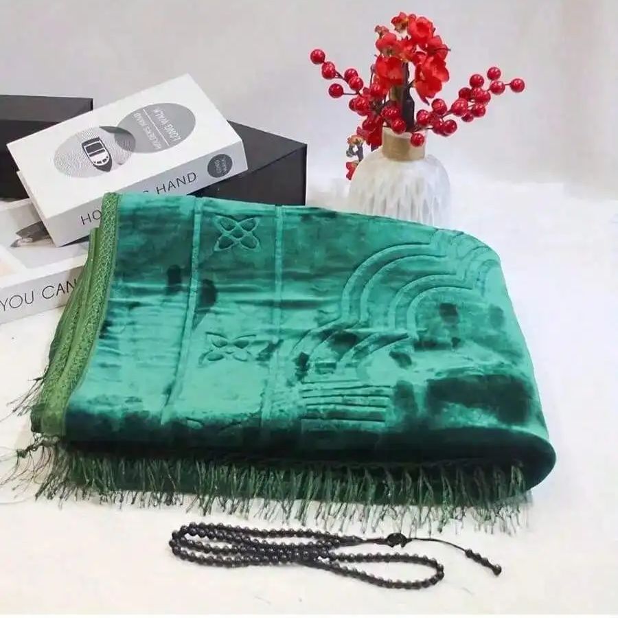 2pcs/1 set Prayer Rug Muslim V - огляд і ціна Bead Mat Velvet