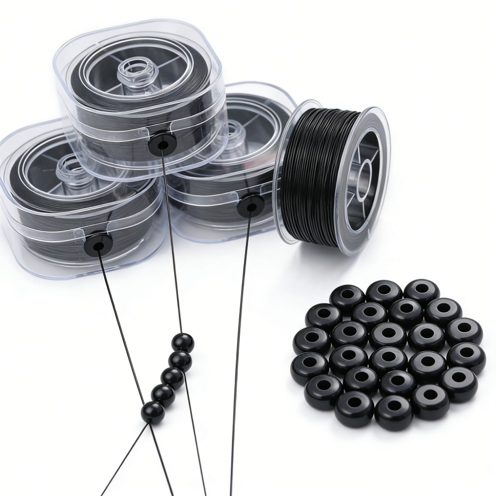 0.5-1mm Black Elastic Crystal  - огляд і ціна Jewelry Making Yarn