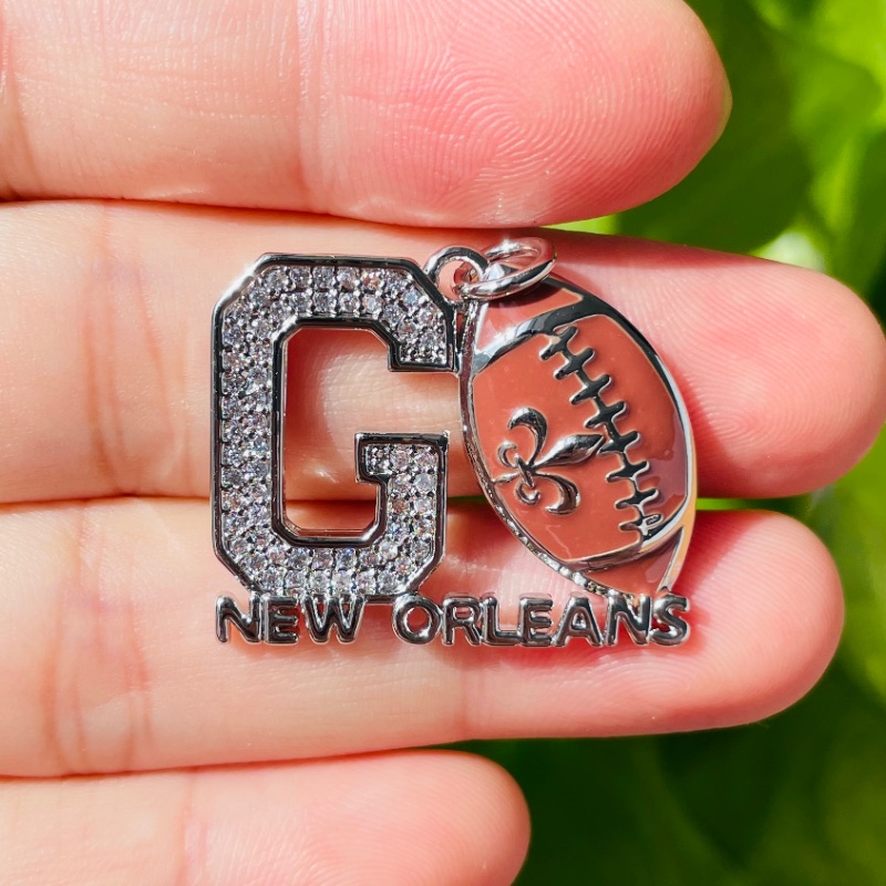 5pcs Micro Pave GO NEW ORLEANS - огляд і ціна Jewelry Making New Orleans