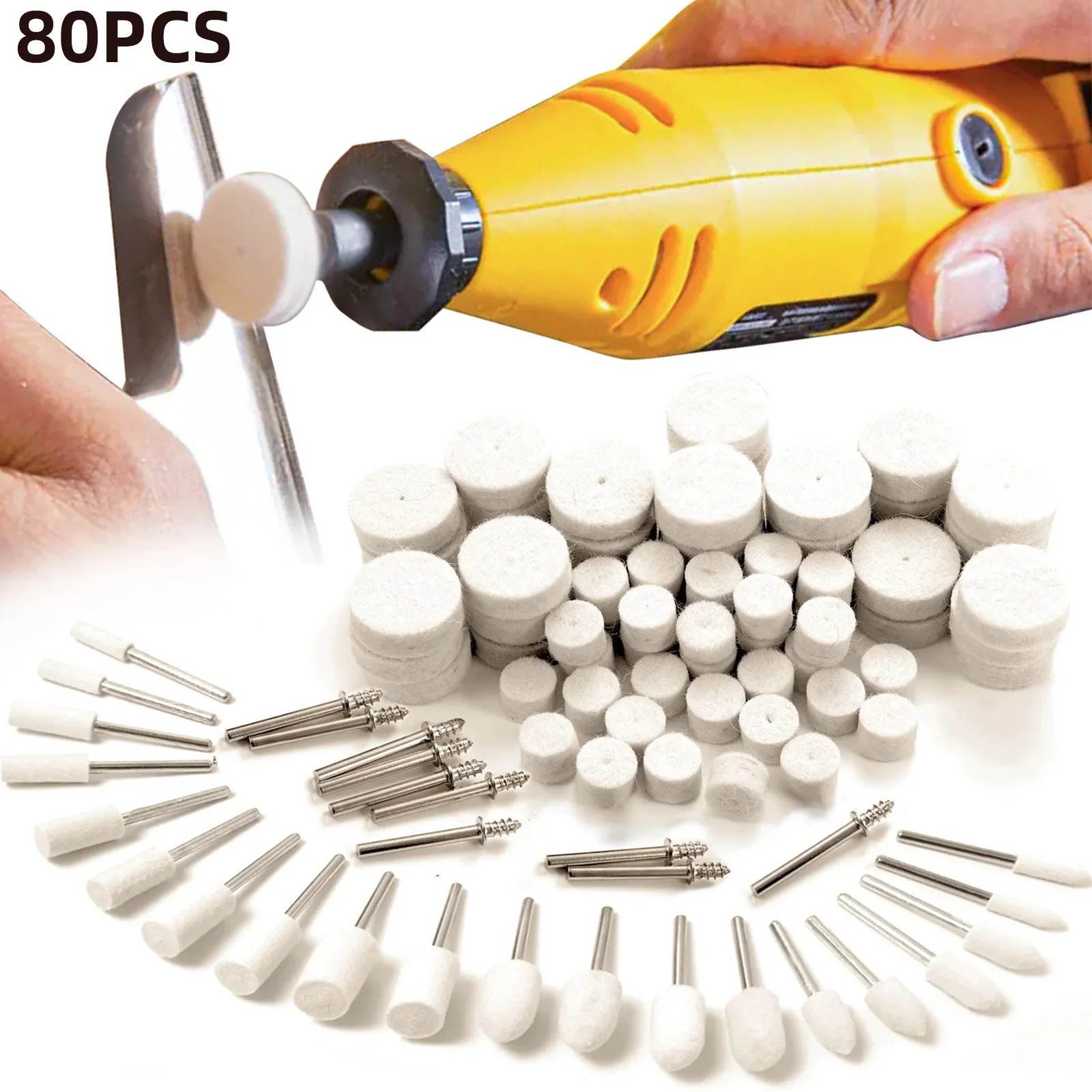 80PCS Wool Felt Buffing Wheel  - огляд і ціна Jewelry Making Set