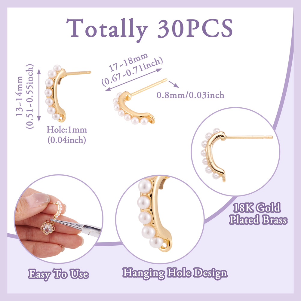 30pcs Brass Stud Earring Findi - огляд і ціна Jewelry Making Set