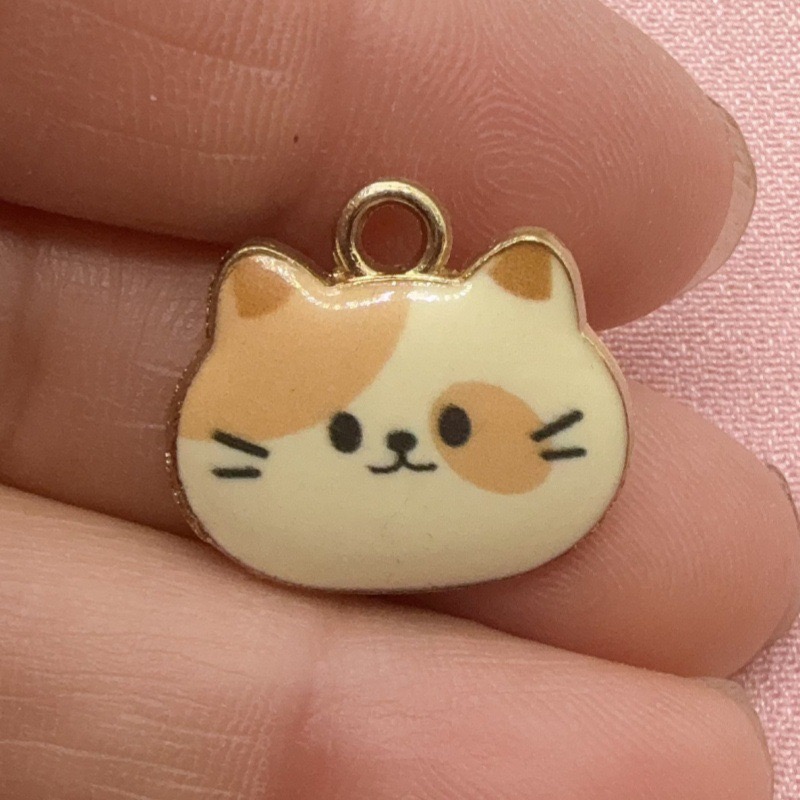 12pcs Printed Cat Head Alloy D - огляд і ціна Jewelry Making Diy