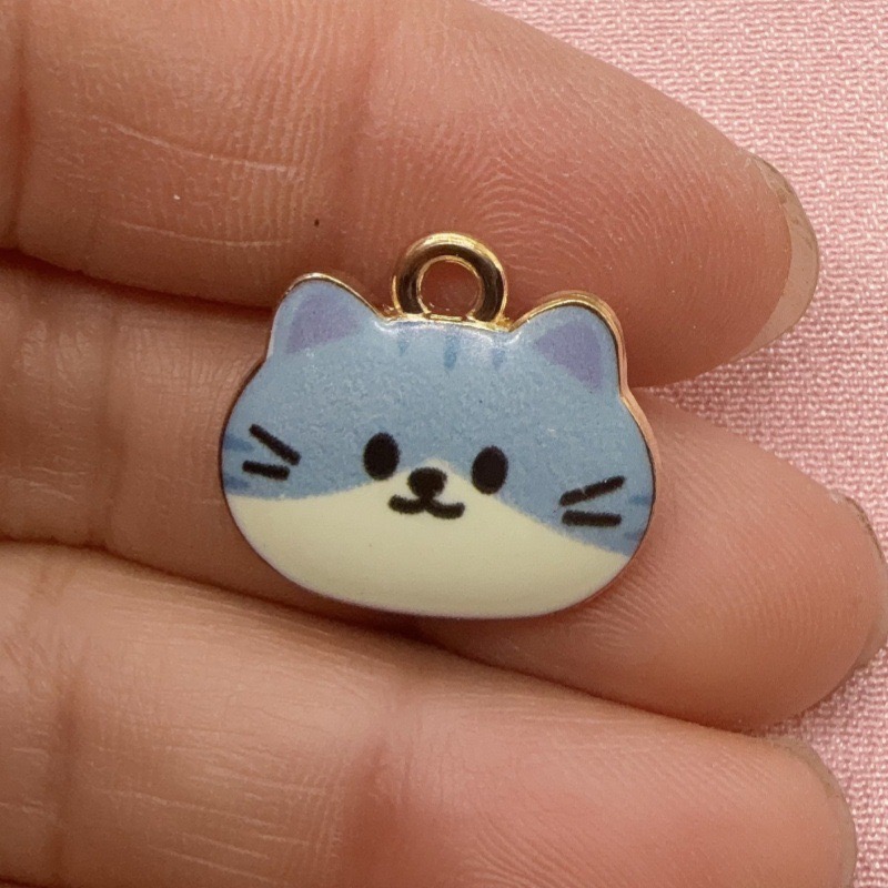 12pcs Printed Cat Head Alloy D - огляд і ціна Jewelry Making Diy