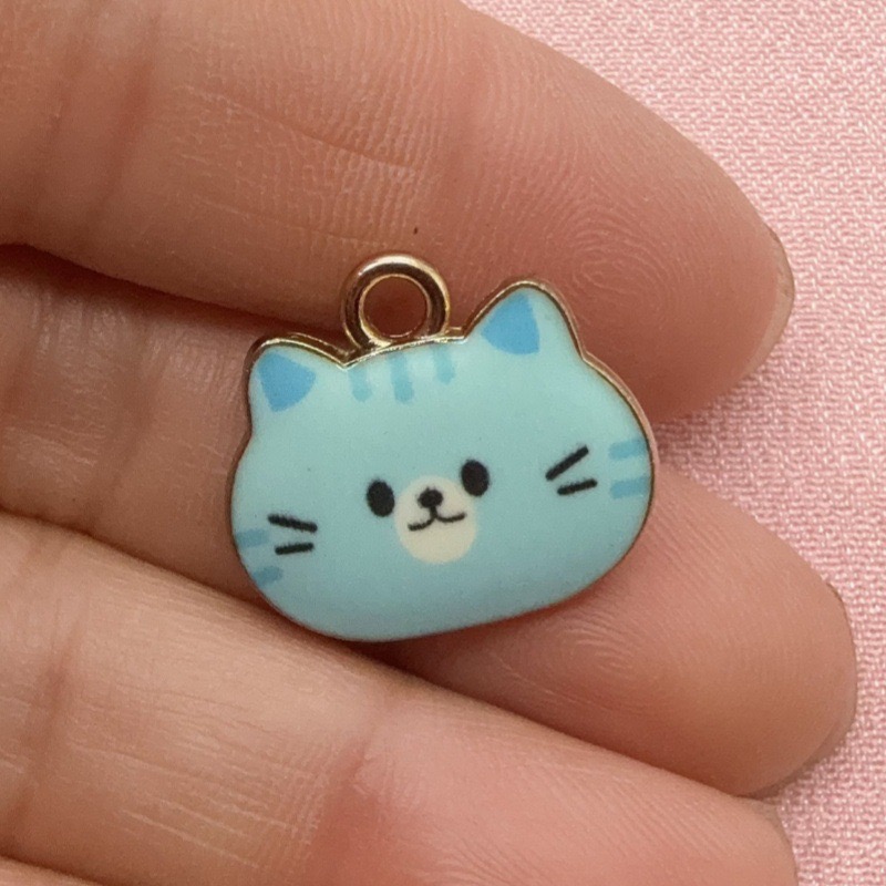 12pcs Printed Cat Head Alloy D - огляд і ціна Jewelry Making Diy