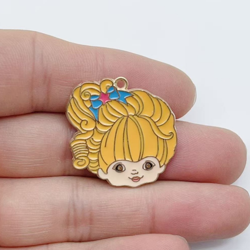 10pcs Cute Little Girl Enamel  - огляд і ціна Jewelry Making Diy